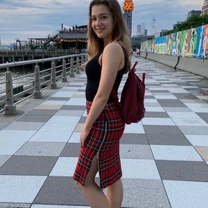 Red Plaid Skirt